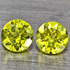 Natural Green Peridot Gemstones 1.15 Ct. 2 Pcs. Round Shape 5.2 Mm. Natural Green Peridot Gemstones 1.15 Ct. 2 Pcs. Round Shape 5.2 Mm.