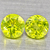 Natural Green Peridot Gemstones 1.17 Ct. 2 Pcs. Round Shape 5 Mm. Natural Green Peridot Gemstones 1.17 Ct. 2 Pcs. Round Shape 5 Mm.