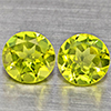 Natural Green Peridot Gemstones 1.13 Ct. 2 Pcs. Round Shape 5.4 Mm. Natural Green Peridot Gemstones 1.13 Ct. 2 Pcs. Round Shape 5.4 Mm.