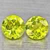 Natural Green Peridot 1.33 Ct. 2 Pcs. Round Shape 5.2 Mm. Gemstones from Pakistan