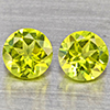 Natural Green Peridot 1.22 Ct. 2 Pcs. Round Shape 5.3 Mm. Gemstones from Pakistan