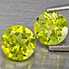 Natural Green Peridot 1.21 Ct. 2 Pcs. Round Shape 5.2 Mm. Gemstones from Pakistan