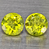 Natural Green Peridot Gemstones 1.13 Ct. 2 Pcs. Round Shape 5.2 Mm. Natural Green Peridot Gemstones 1.13 Ct. 2 Pcs. Round Shape 5.2 Mm.