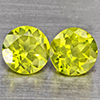 Natural Green Peridot Gemstones 1.19 Ct. 2 Pcs. Round Shape 5.2 Mm. Natural Green Peridot Gemstones 1.19 Ct. 2 Pcs. Round Shape 5.2 Mm.
