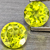 Natural Green Peridot Gemstones 1.29 Ct. 2 Pcs. Round Shape 5.1 Mm. Natural Green Peridot Gemstones 1.29 Ct. 2 Pcs. Round Shape 5.1 Mm.
