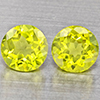 Natural Green Peridot Gemstones 1.09 Ct. 2 Pcs. Round Shape 5.2 Mm. Natural Green Peridot Gemstones 1.09 Ct. 2 Pcs. Round Shape 5.2 Mm.