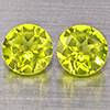 Natural Green Peridot Gemstones 1.09 Ct. 2 Pcs. Round Shape 5.1 Mm. Natural Green Peridot Gemstones 1.09 Ct. 2 Pcs. Round Shape 5.1 Mm.