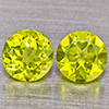 Natural Green Peridot Gemstones 1.23 Ct. 2 Pcs. Round Shape 5.2 Mm. Natural Green Peridot Gemstones 1.23 Ct. 2 Pcs. Round Shape 5.2 Mm.