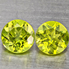 Natural Green Peridot Gemstones 1.28 Ct. 2 Pcs. Round Shape 5.1 Mm. Natural Green Peridot Gemstones 1.28 Ct. 2 Pcs. Round Shape 5.1 Mm.