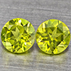 Natural Green Peridot Gemstones 1.26 Ct. 2 Pcs. Round Shape 5.2 Mm. Natural Green Peridot Gemstones 1.26 Ct. 2 Pcs. Round Shape 5.2 Mm.