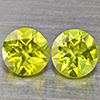 Natural Green Peridot Gemstones 1.29 Ct. 2 Pcs. Round Shape 5.2 Mm. Natural Green Peridot Gemstones 1.29 Ct. 2 Pcs. Round Shape 5.2 Mm.