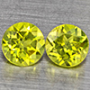 Natural Green Peridot Gemstones 1.05 Ct. 2 Pcs. Round Shape 4.9 Mm. Natural Green Peridot Gemstones 1.05 Ct. 2 Pcs. Round Shape 4.9 Mm.