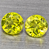 Natural Green Peridot 1.22 Ct. 2 Pcs. Round Shape 5 Mm. Gemstones from Pakistan