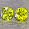 Natural Green Peridot Gemstones 1.39 Ct. 2 Pcs. Round Shape 5.2 Mm. Natural Green Peridot Gemstones 1.39 Ct. 2 Pcs. Round Shape 5.2 Mm.