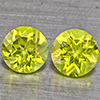 Natural Green Peridot Gemstones 1.36 Ct. 2 Pcs. Round Shape 5.3 Mm. Natural Green Peridot Gemstones 1.36 Ct. 2 Pcs. Round Shape 5.3 Mm.