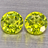 Natural Green Peridot 1.32 Ct. 2 Pcs. Round Shape 5.2 Mm. Gemstones from Pakistan