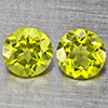 Natural Green Peridot Gemstones 1.42 Ct. 2 Pcs. Round Shape 5.1 Mm. Natural Green Peridot Gemstones 1.42 Ct. 2 Pcs. Round Shape 5.1 Mm.