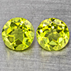 Natural Green Peridot 1.35 Ct. 2 Pcs. Round Shape 5.1 Mm. Gemstones from Pakistan