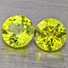 Natural Green Peridot Gemstones 1.48 Ct. 2 Pcs. Round Shape 5.2 Mm. Natural Green Peridot Gemstones 1.48 Ct. 2 Pcs. Round Shape 5.2 Mm.