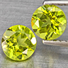 Natural Green Peridot Gemstones 1.25 Ct. 2 Pcs. Round Shape 5.1 Mm. Natural Green Peridot Gemstones 1.25 Ct. 2 Pcs. Round Shape 5.1 Mm.