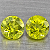 Natural Green Peridot Gemstones 1.46 Ct. 2 Pcs. Round Shape 5.2 Mm. Natural Green Peridot Gemstones 1.46 Ct. 2 Pcs. Round Shape 5.2 Mm.