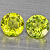 Natural Green Peridot 1.35 Ct. 2 Pcs. Round Shape 5.2 Mm. Gemstones from Pakistan