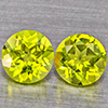 Natural Green Peridot Gemstones 1.46 Ct. 2 Pcs. Round Shape 5.1 Mm. Natural Green Peridot Gemstones 1.46 Ct. 2 Pcs. Round Shape 5.1 Mm.