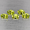 Natural Green Peridot 2.83 Ct. 5 Pcs Oval Shape 6.2 x 4.1 Mm Gemstones From Pakistan