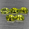 Natural Green Peridot 2.76 Ct. 5 Pcs Oval Shape 6.1 x 4.1 Mm Gemstones From Pakistan