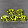 Natural Green Peridot 2.77 Ct. 5 Pcs Oval Shape 6.1 x 4.1 Mm Gemstones From Pakistan