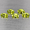 Natural Green Peridot 2.71 Ct. 5 Pcs Oval Shape 6.1 x 4.3 Mm Gemstones From Pakistan