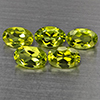 Natural Green Peridot 2.88 Ct. 5 Pcs Oval Shape 6 x 4.2 Mm Gemstones From Pakistan