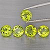 Natural Green Peridot 4.10 Ct. 5 Pcs Round Shape  6.1 Mm Gemstones from Pakistan