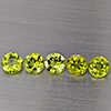 Natural Green Peridot 4.24 Ct. 5 Pcs Round Shape  6.1 Mm Gemstones from Pakistan