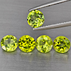 Natural Green Peridot 4.07 Ct. 5 Pcs Round Shape 6 Mm Gemstones from Pakistan