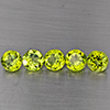 Natural Green Peridot 4.31 Ct. 5 Pcs Round Shape  6 Mm Gemstones from Pakistan