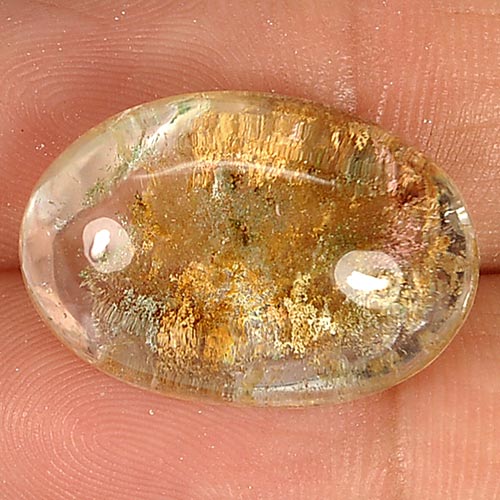 19.88 Ct. Oval Cabochon Natural White Brown Moss Quartz From Thailand