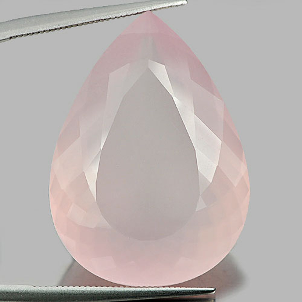 Quartz Rose Pink 37.34 Ct. Pear 30 x 22 Mm. Clean Natural Unheated Gemstone