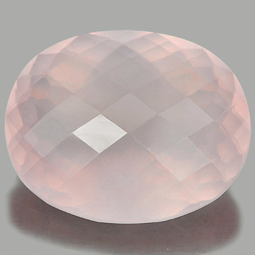 Rose Pink Quartz 27.23 Ct. Clean Oval Checkerboard 23 x 18.5 Mm. Natural Gem