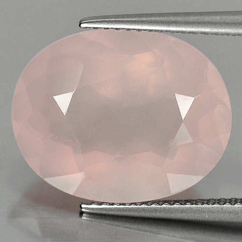 Rose Pink Quartz 11.65 Ct. Clean Oval 17 x 13.5 Mm. Natural Gemstone From Brazil