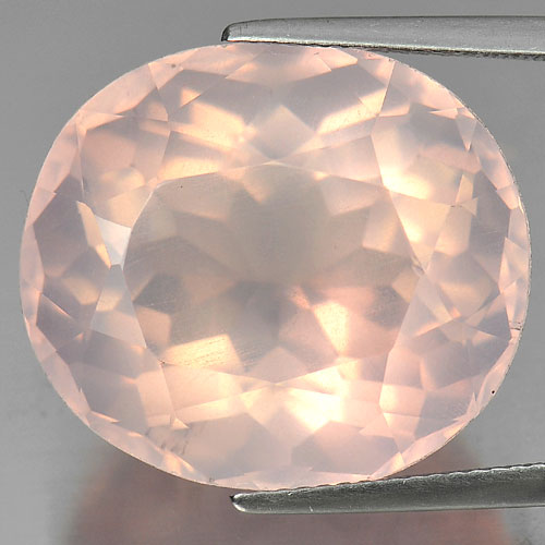 Quartz Rose Pink 32.61 Ct. Clean Oval Shape 21 x 18.8 Mm Natural Gemstone Brazil