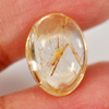 4.48 Ct. Oval Cabochon Natural White Brown Rutilated Quartz Gem