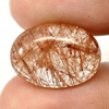 16.41 Ct. Oval Cabochon Natural White Brown Rutilated Quartz Gemstone