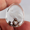 Moss White Quartz Birds Carving Inner Pear Cabochon Natural Gemstone 100.00 Ct.