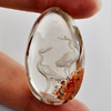 Moss Quartz Birds Carving Inner 75 Ct. Pear Cabochon 37 x 23 Mm Natural Gemstone