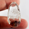 75.00 Ct. Carving Butterfly Natural Inner Moss Pear Cabochon Brown White Quartz
