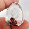 Moss Quartz Birds Carving Inner 75.00 Ct. Pear Cabochon 33 x 26 Mm. Natural Gem