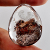 Birds Carving Inner Moss White Quartz Pear Cabochon 100 Ct. Natural Gem