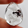 Moss Quartz Birds Carving Inner 100.00 Ct. Pear Cabochon 31 x 26 Mm. Natural Gem