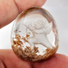 Moss Quartz Carving Inner 125 Ct. Pear Cabochon 35 x 31 Mm. Natural Gemstone